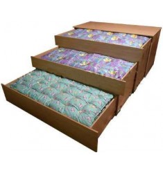 Кровать трехярусная выкатная с тумбой для детей дошкольных учреждений и начальных классов