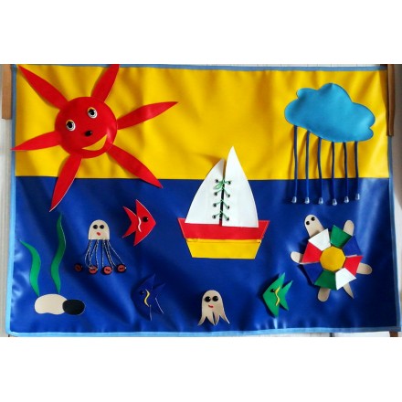 Дидактическое панно "Морской пейзаж" (игрушка развивающая)