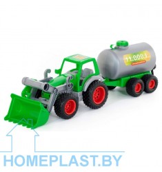 &laquo;Фермер-техник&raquo;, трактор-погрузчик с цистерной (в сеточке)