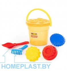Набор №430: ведро "Макси", сито "Бабочка", лопата №6, грабли №6, формочки "Пирожные" 3 шт