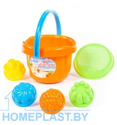 Набор №7: ведро большое, ситечко, 4 формочки