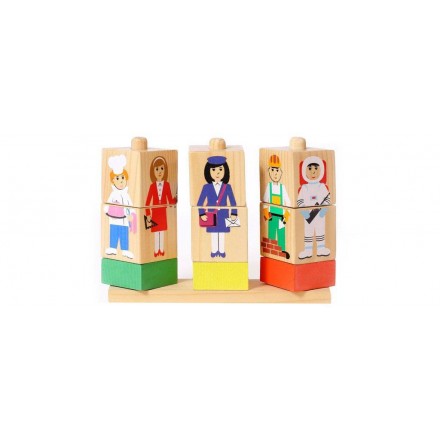 Деревянные кубики на палочке "Профессии"