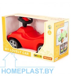Каталка-автомобиль «Пожарная команда» со звуковым сигналом (в коробке)