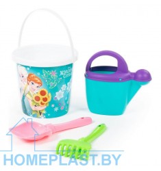 Набор Disney «Холодное сердце» №9: ведро с наклейкой, лопатка №5, грабельки №5, лейка №10