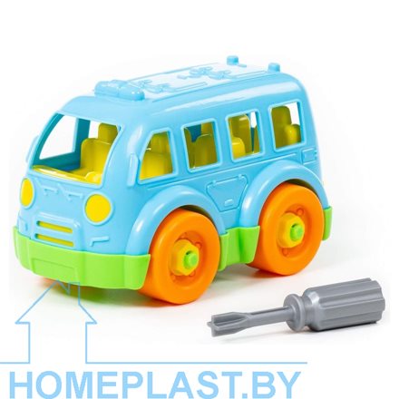 Конструктор-транспорт «Автобус малый» (15 элементов) (в пакете)