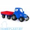 Трактор «Чемпион (синий) с прицепом (в сеточке)