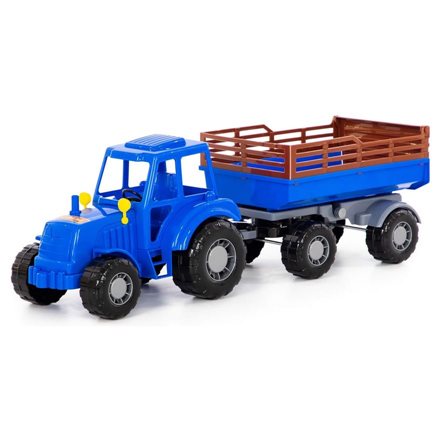 Трактор «Алтай» (синий) с прицепом №2 (в сеточке)