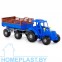 Трактор «Алтай» (синий) с прицепом №2 (в сеточке)