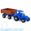Трактор «Мастер» (синий) с прицепом №1 (в сеточке)